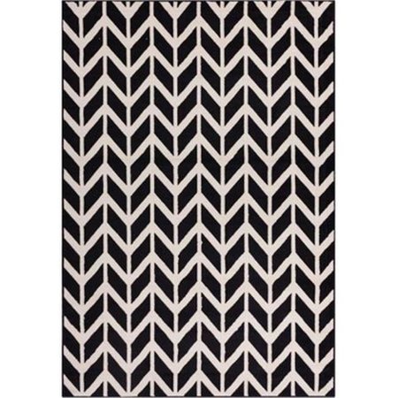 WELL WOVEN Well Woven 85237 Miami Bourban Chevron Rug; Black - 8 ft. 2 in. x 9 ft. 10 in. 85237